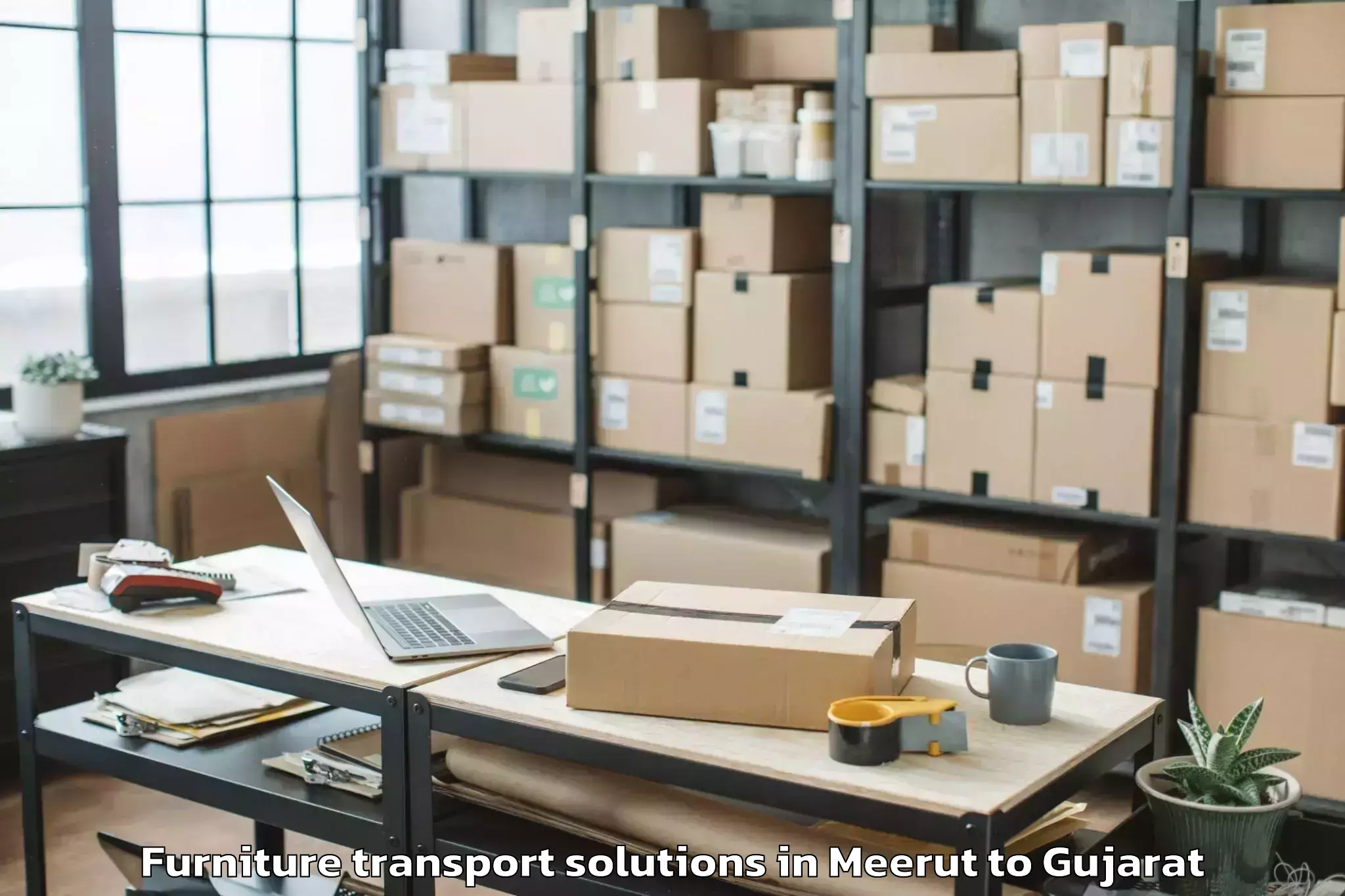 Top Meerut to Gujarat Furniture Transport Solutions Available